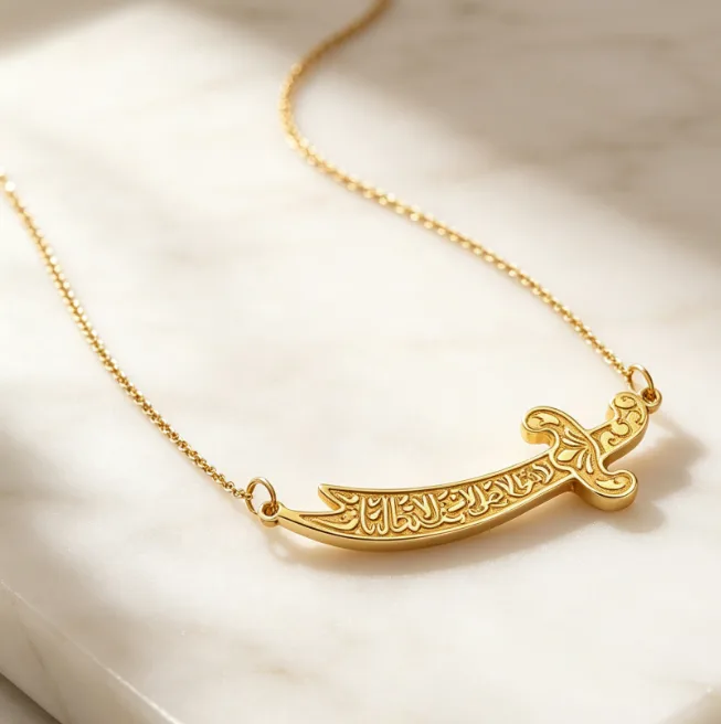 Sword Saber Bar Pendant Necklace Stainless Steel Necklaces for Women Sideways Dainty Minimalist Vintage Boho Layered Statement Jewelry view 2