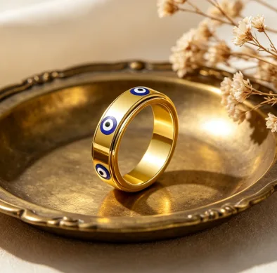 Spinning Engraving Hip Hop Ring Gold Plated Rings for Women Non Tarnish Rings Stainless Steel Y2k Rings Fashion Jewelry Ring