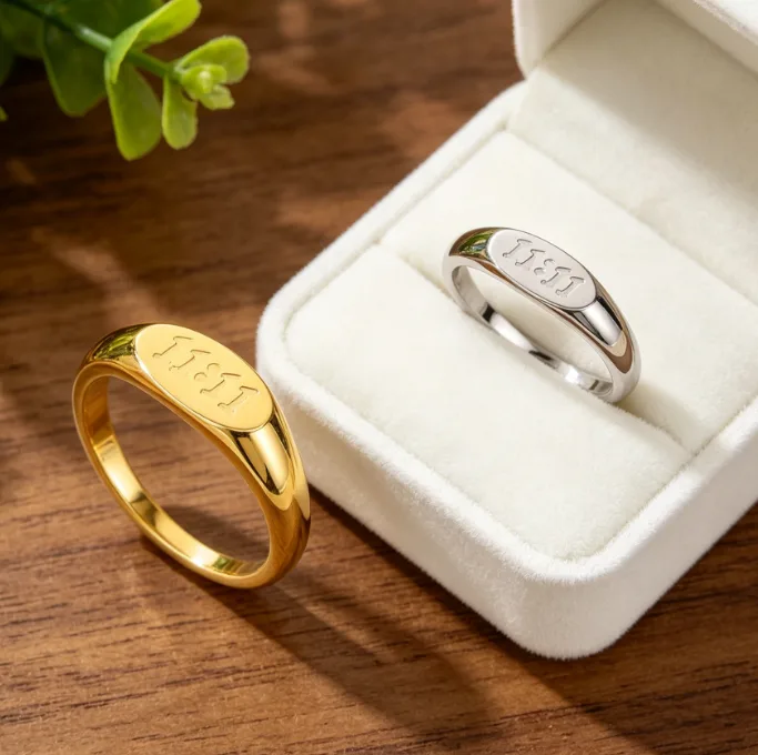 Spinning Engraving Ring Silver Plated Rings for Women Non Tarnish Rings Stainless Steel Y2k Rings Fashion Jewelry Ring