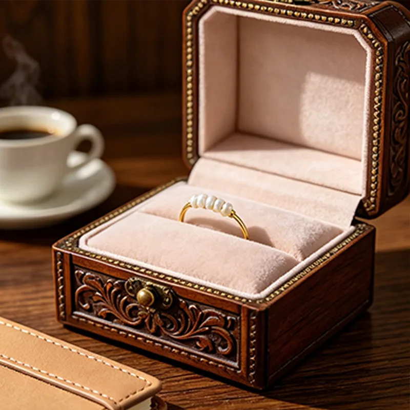 Waterproof 18K Gold Plated Designer Rings Stainless Steel Pearl Cute Square Y2K Rings for Women Engagement Wedding Gift Jewelry view 2