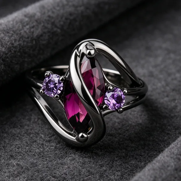 Alloy Gemstone Zircon Rings Vintage Rings for Women Designer Rings Engagement & Anniversary Fashion Non Tarnish Silver Plated