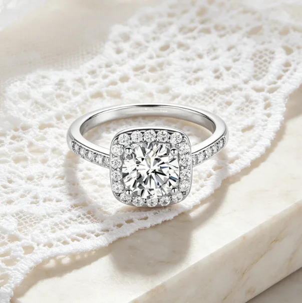 Hot Sale Women Classic Brass Jewelry Silver Plated Designer Rings Gemstone Rings for Women Engagement Ring Vintage view 3