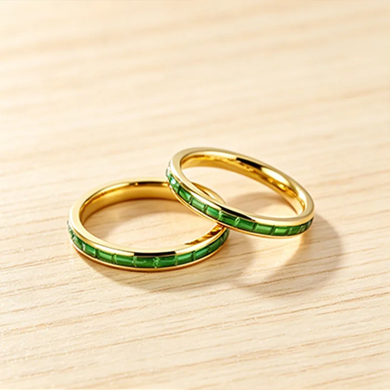 Wholesale 18K Gold Plated Stainless Steel Designer Rings for Women Trendy Geometric Rhinestone Rings for Women Weddings Hot Sale view 3