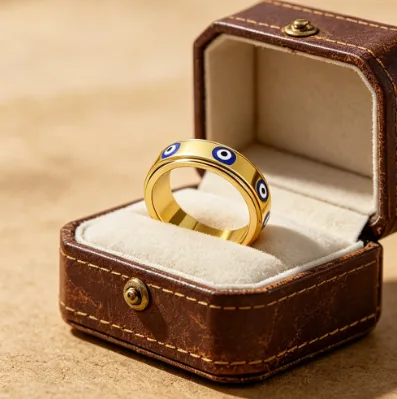Spinning Engraving Hip Hop Ring Gold Plated Rings for Women Non Tarnish Rings Stainless Steel Y2k Rings Fashion Jewelry Ring view 2