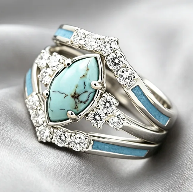 Alloy Gemstone Rings Vintage Rings for Women Designer Rings Engagement & Anniversary Fashion Non Tarnish Silver Plated Inlay