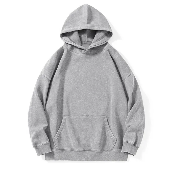 360g Milk Silk Batik Washed Distressed Hoodie Drop Shoulder Loose Sweatshirt view 3