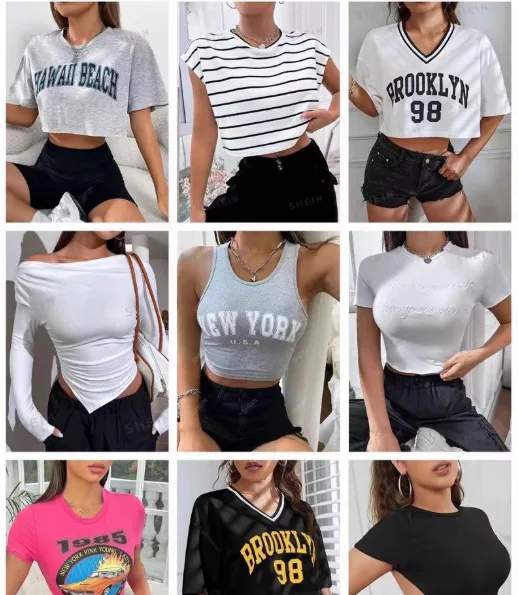 Wholesale Cotton Women Tank Tops Sexy Mixed Style Hot Girl T‑Shirts Direct Manufacturer Supply view 3