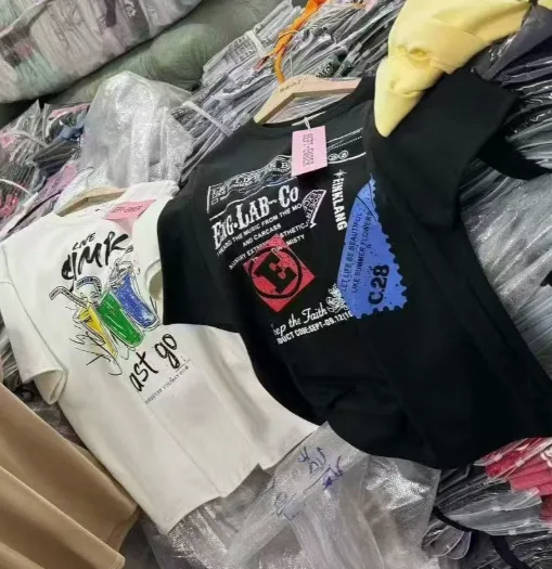 Wholesale Mixed High Quality Heavy‑Duty Women T‑Shirts Hot Selling for Stall Live Stream Physical Store Spring Summer Autumn